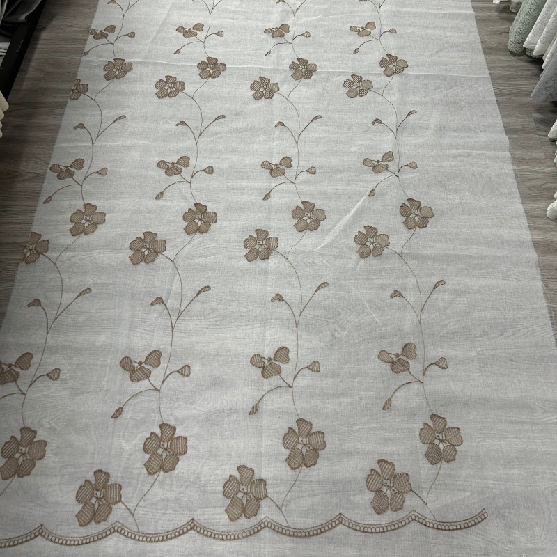 Brocade Fabric Supplier - 280cm Jacquard Voile Custom Embroidered