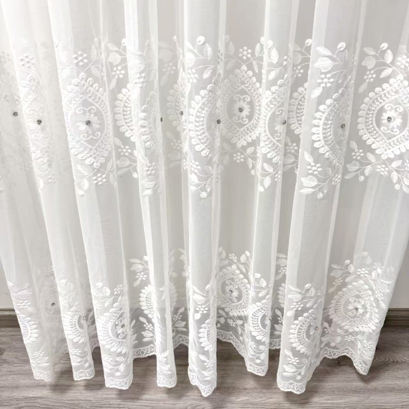 Embroidery Curtain Factory - European Floral Elegant Voile Hotel