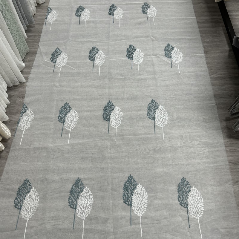 Sheer Curtain Fabric Manufacturer - Embroidery White Voile Tulle