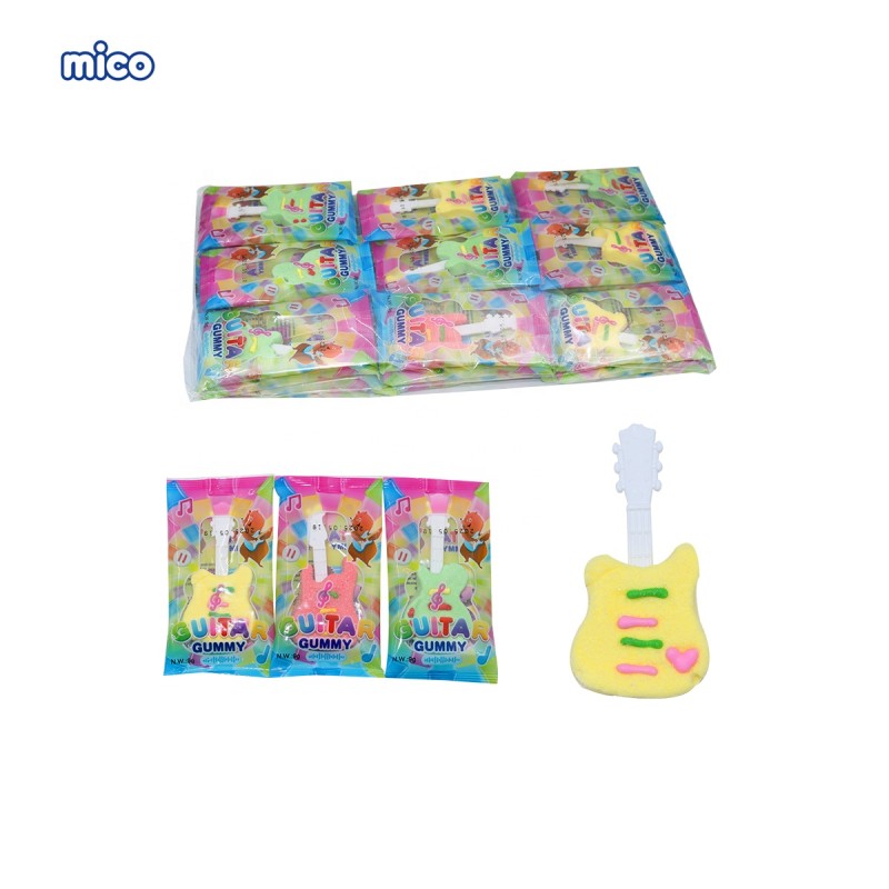 Guitar Shaped Marshmallows in Three Colors, Sweet Fruity Marshmallows, Soft and Fluffy in Bags