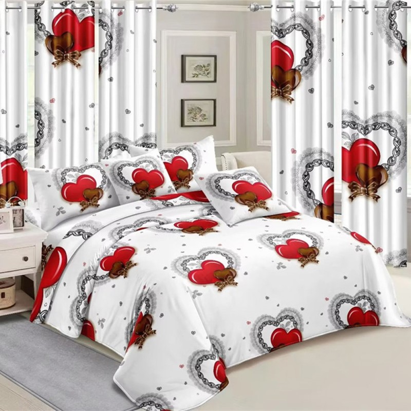 Wedding Set Factory - 3D Heart Printed Soft Fabric 6pcs