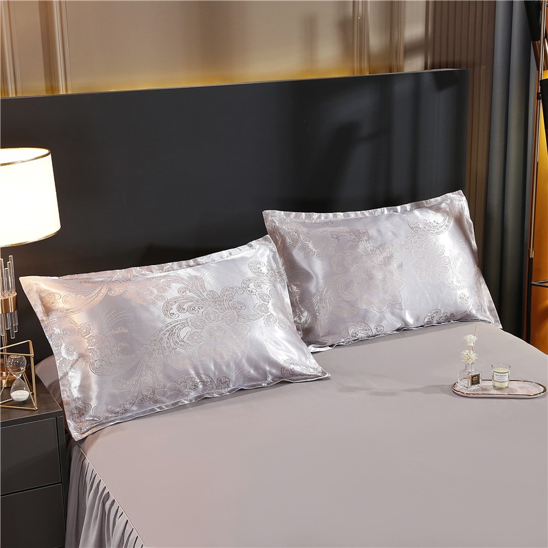 Duvet Cover Supplier - Wholesale 4in1 White Jacquard Satin