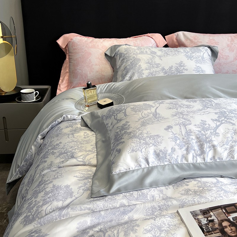 Satin Set Supplier - Floral Printing Queen Size 4pcs