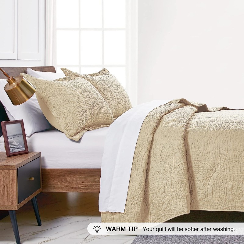 Bedspread Set Factory - Solid Color Modern Lightweight 3pcs