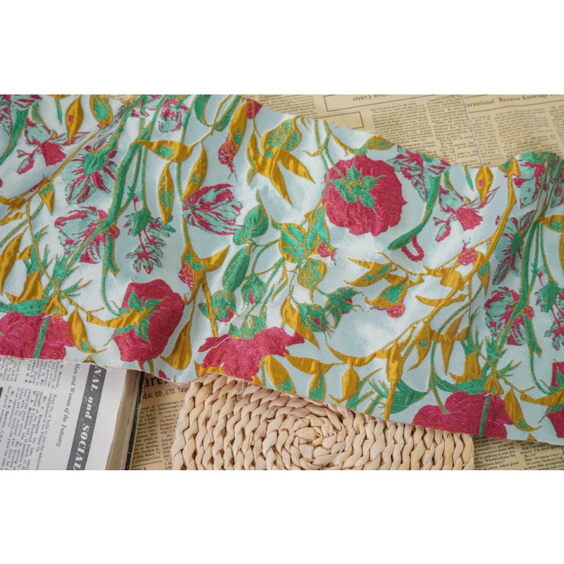 Decorative Fabric Factory - Pastoral Retro Floral Woven