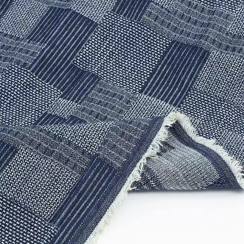 Jacquard Denim Supplier - Twill Washed Plaid Pattern