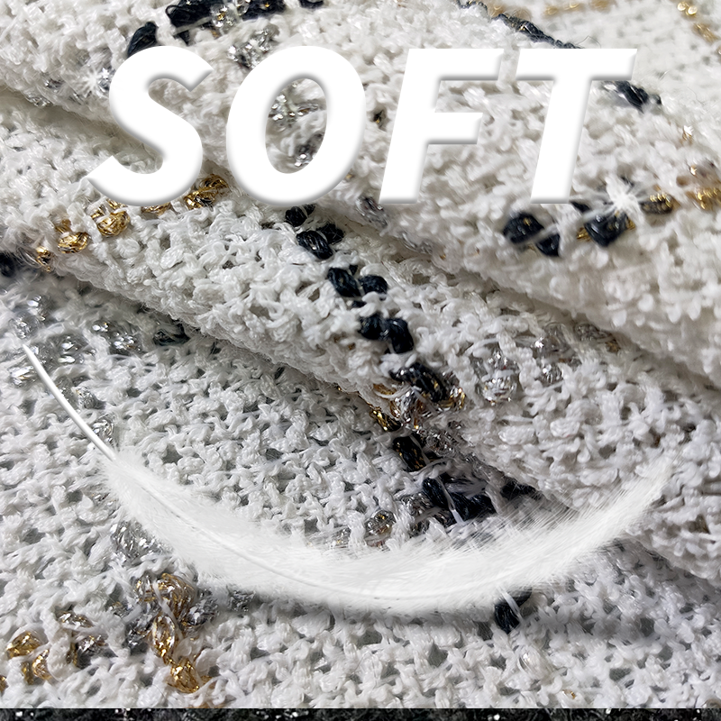 Tweed Fabric Manufacturer - 344GSM 100% Polyester Jacquard