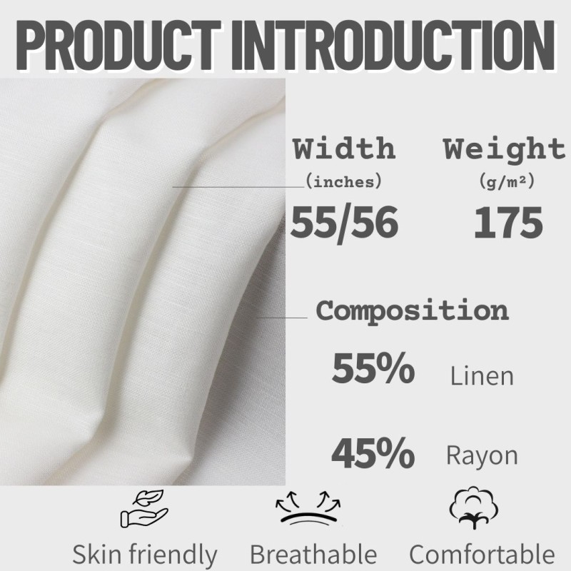 Linen Rayon Fabric Supplier - 175GSM Lightweight Blended