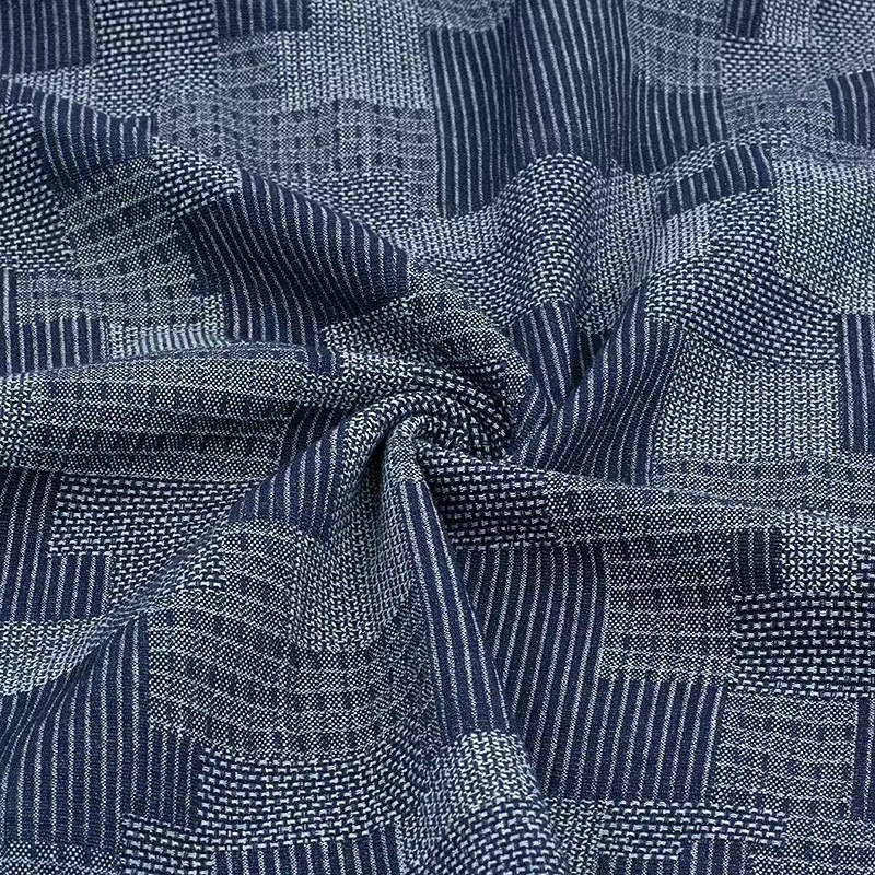 Jacquard Denim Supplier - Twill Washed Plaid Pattern