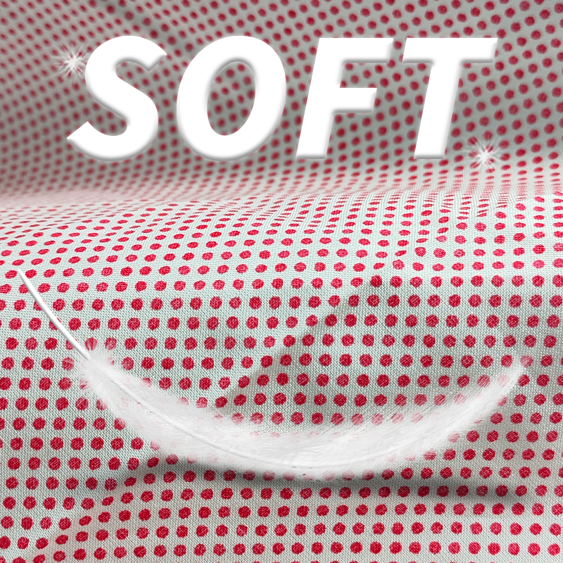 Printed Fabric Manufacturer - 80GSM Red Dot Printed Cotton