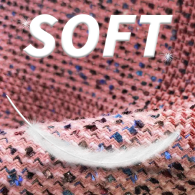 Tweed Fabric Manufacturer - Polyester Wool Blend Pink