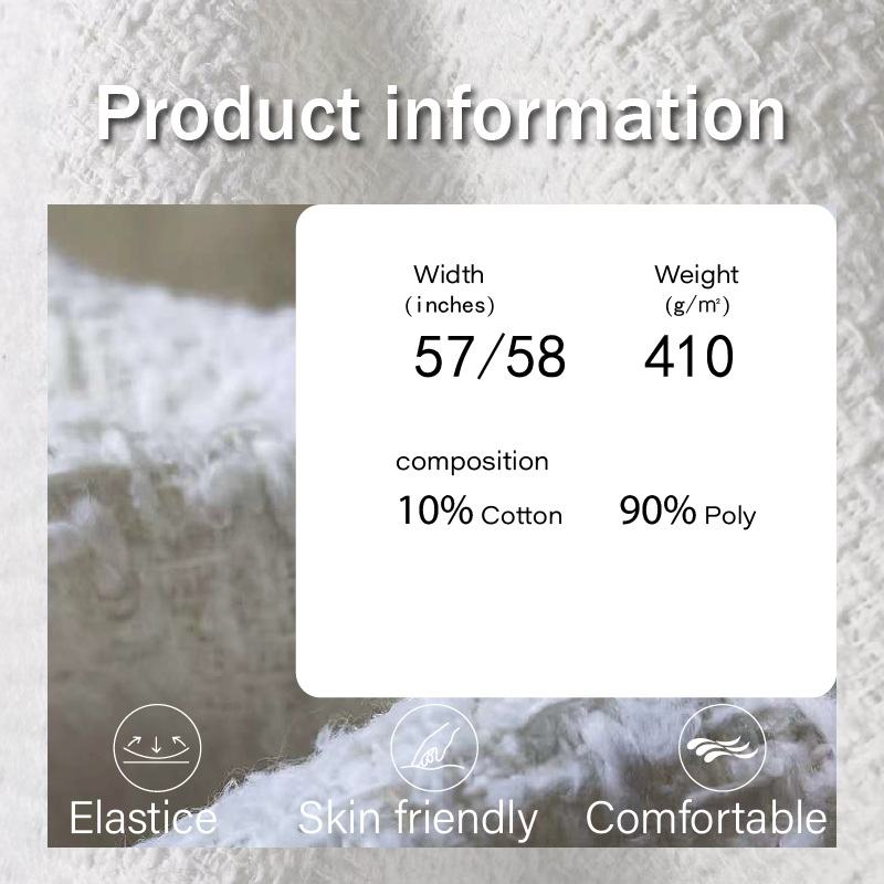 Jacquard Fabric Supplier - 410GSM White Cotton Polyester