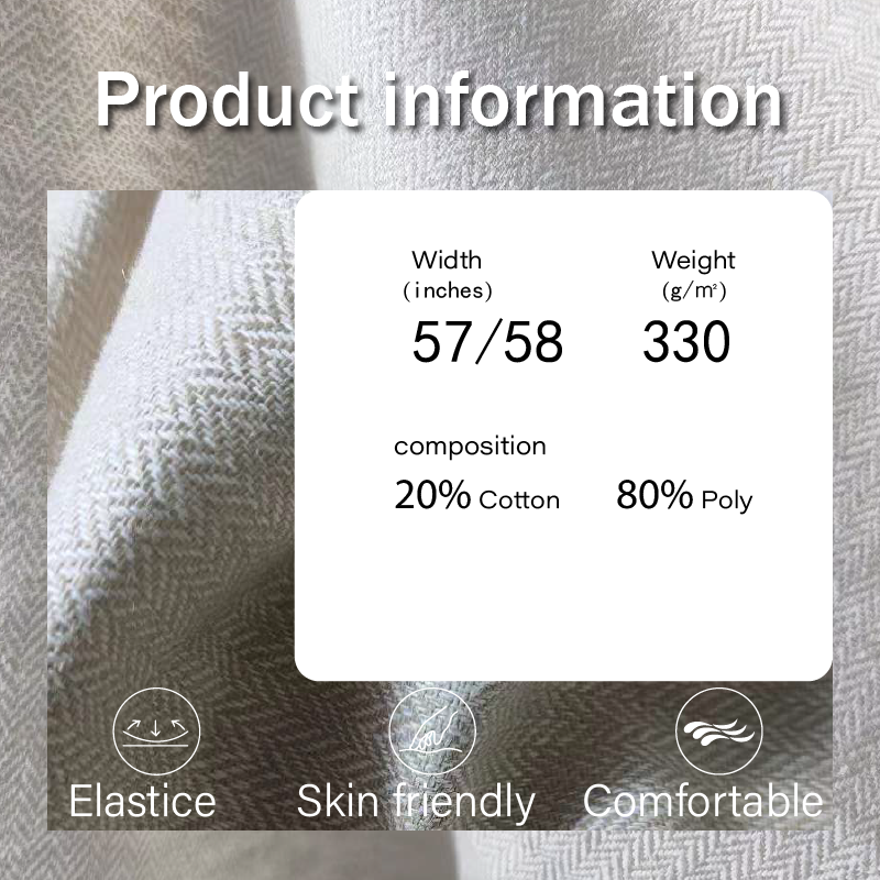 Herringbone Fabric Supplier - 330GSM Rayon Linen Spandex