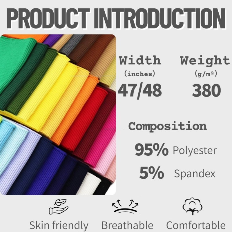 Knitted Ribbed Fabric Supplier - Polyester Spandex 2x2