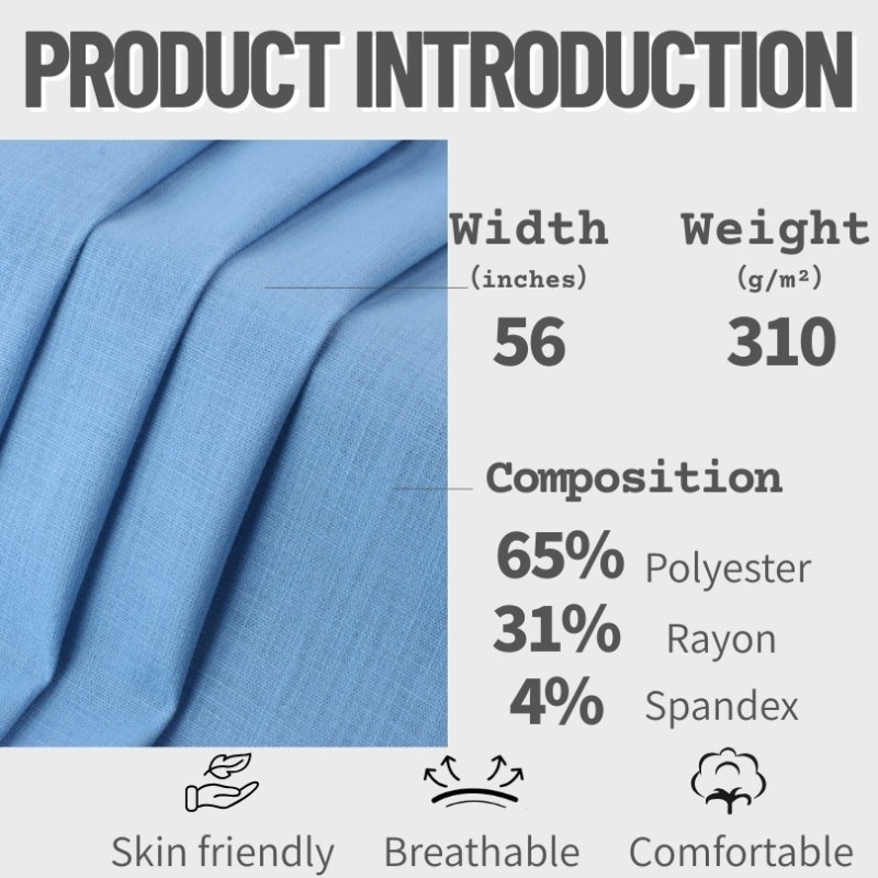 Linen Cotton Fabric Factory - 165GSM Plain Woven Breathable