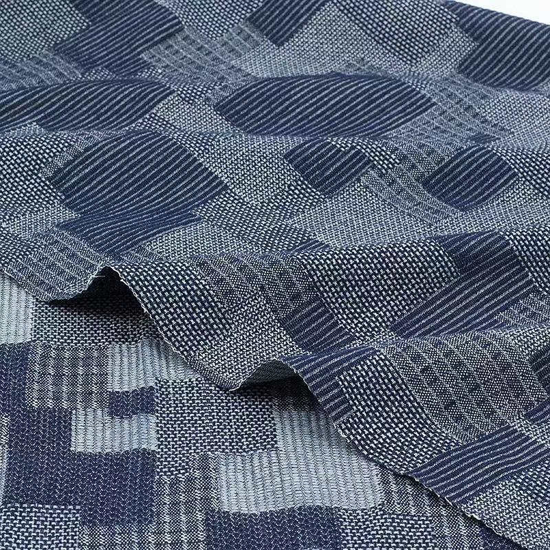 Jacquard Denim Supplier - Twill Washed Plaid Pattern