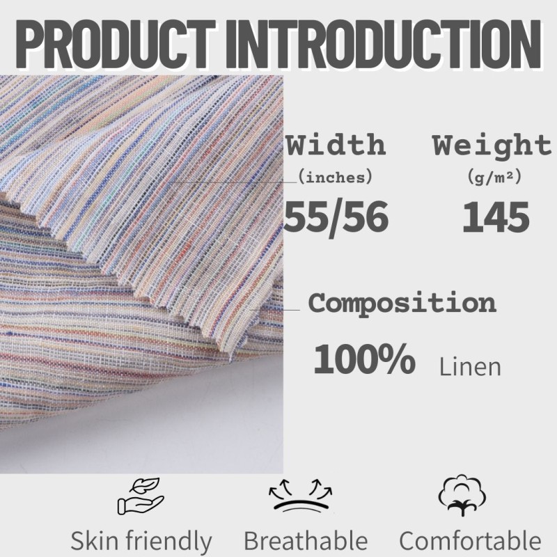 Rainbow Linen Fabric Factory - 145GSM Yarn Dyed Stripe