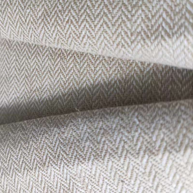 Herringbone Fabric Supplier - 330GSM Rayon Linen Spandex