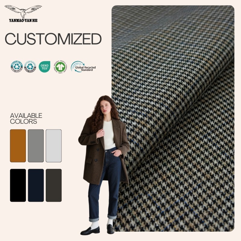 TR Fabric Supplier - Polyester Rayon Houndstooth Soft
