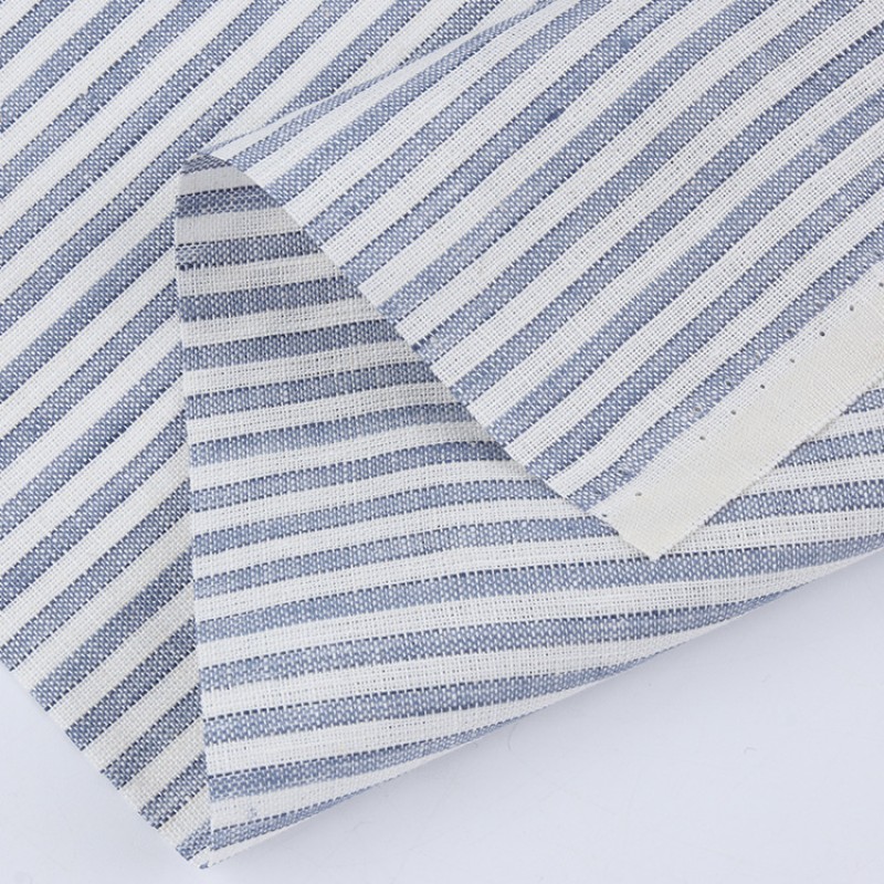 Stripe Linen Fabric Manufacturer - 155GSM Yarn Dyed Lightweight