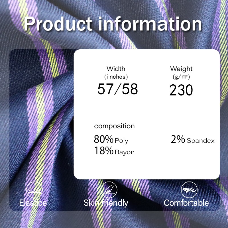 Polyester Fabric Factory - 230GSM Blended Yarn Dyed