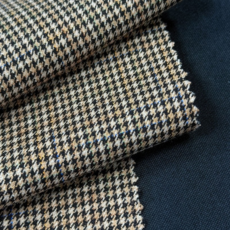 TR Fabric Supplier - Polyester Rayon Houndstooth Soft