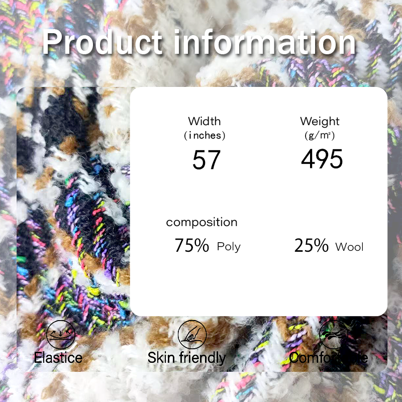 Woolen Fabric Supplier - 495GSM Jacquard Wool Blended