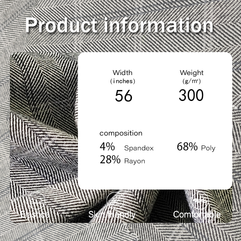 Recycled Fabric Manufacturer - 300GSM Blended Herringbone