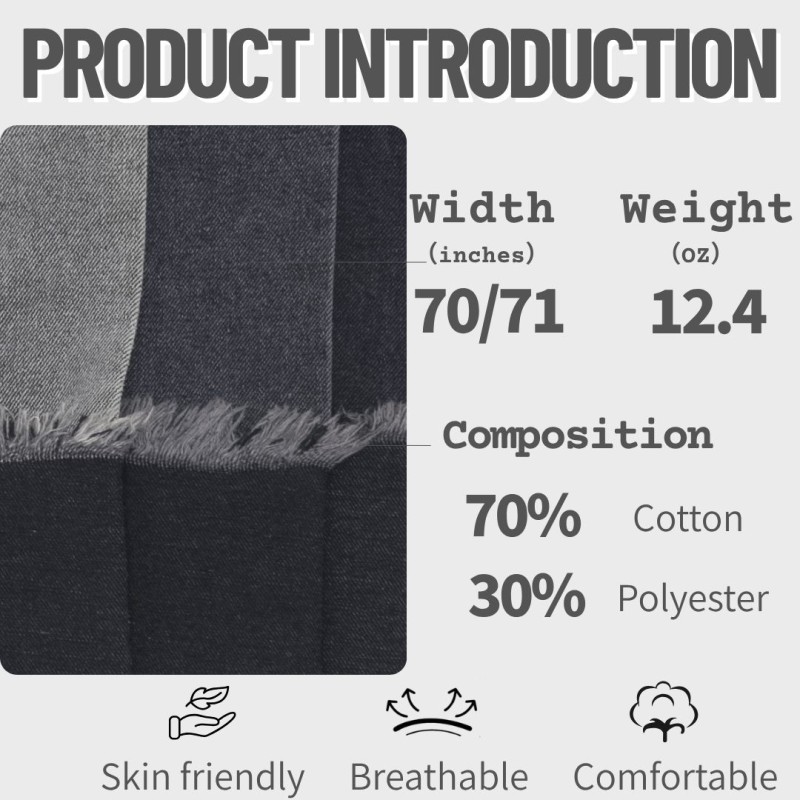 Black Denim Supplier - 70/30 Cotton Polyester 12.4OZ