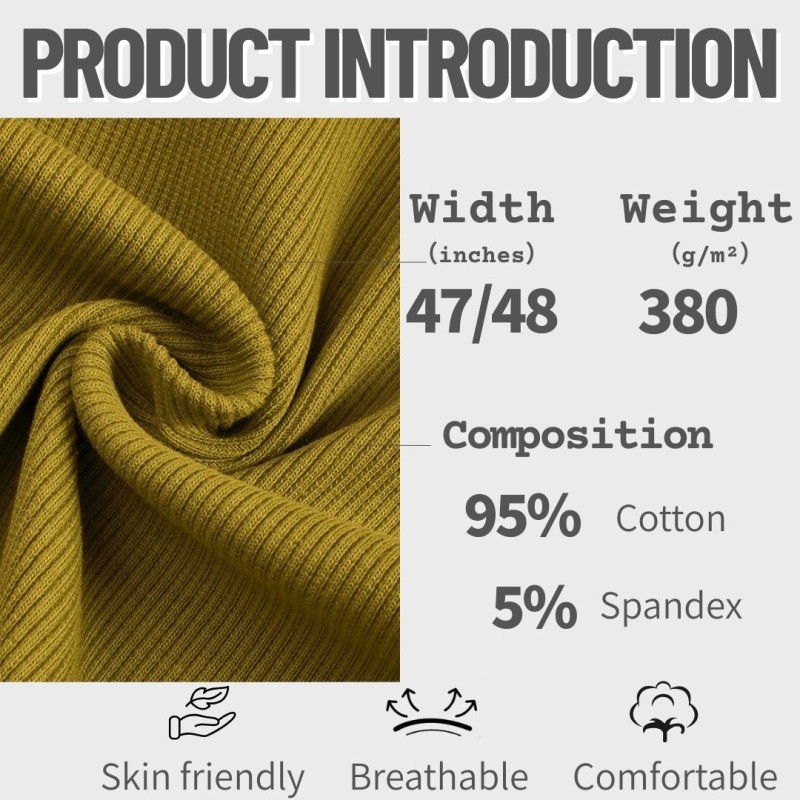 Rib Knit Fabric Manufacturer - Cotton Spandex 2x2 Soft