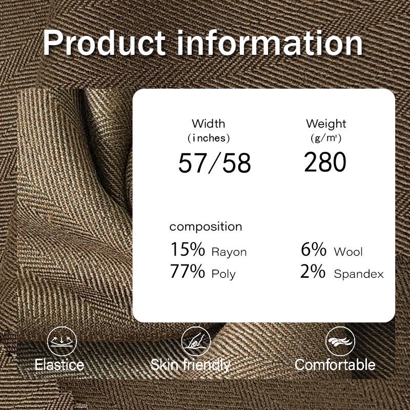 Stretch Fabric Factory - 280GSM Blended Spandex Wool