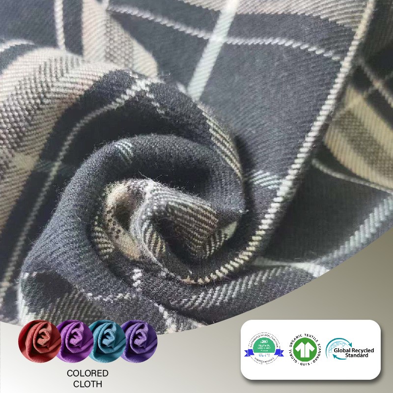 Plaid Fabric Manufacturer - 304GSM Blended Woven Twill
