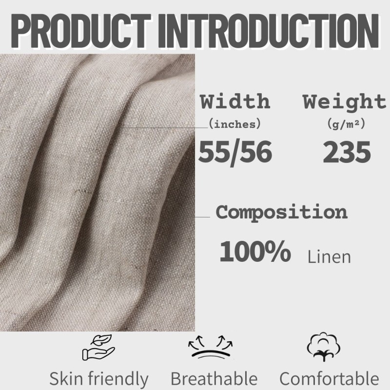 Pure Linen Fabric Factory - 235GSM Heavyweight Natural