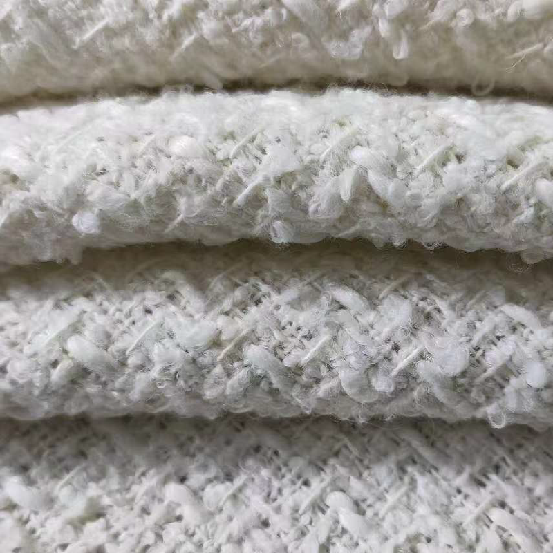 Jacquard Fabric Supplier - 410GSM White Cotton Polyester