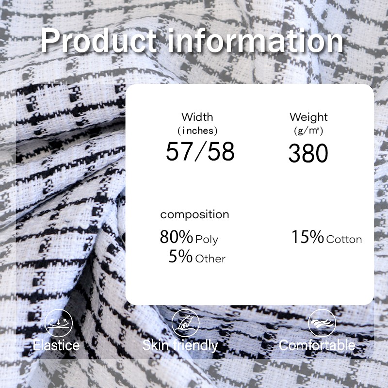 Jacquard Fabric Factory - 380GSM Cotton Jacquard White