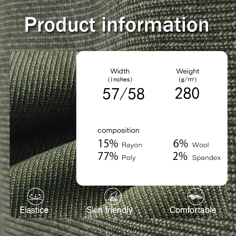 Print on Fabric Supplier - 280GSM Spandex Polyester Wool