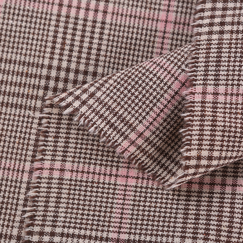 Houndstooth Fabric Manufacturer - Cotton Large Plaid Woven