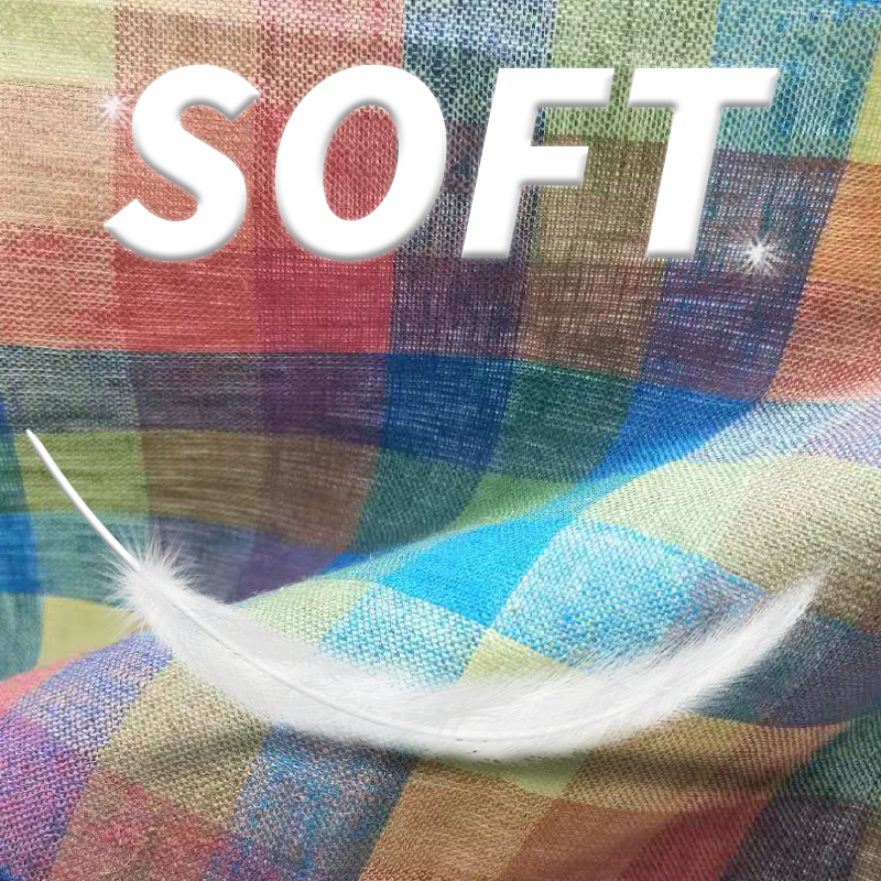 Rayon Linen Fabric Supplier - 190GSM Colorful Check Blended