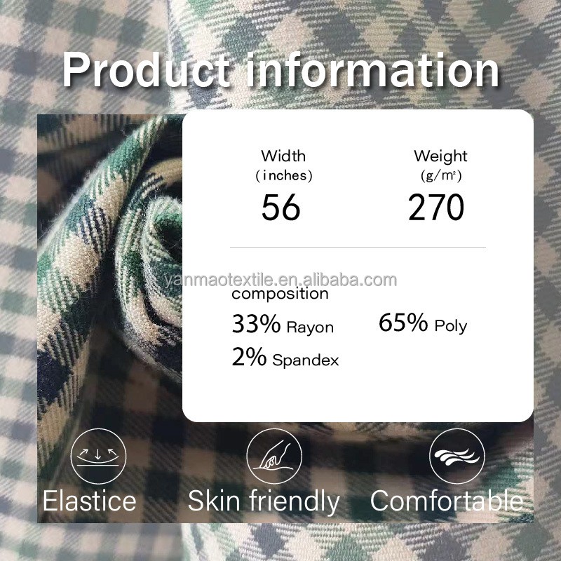 Plaid Fabric Factory - 270GSM Rayon Polyester Soft