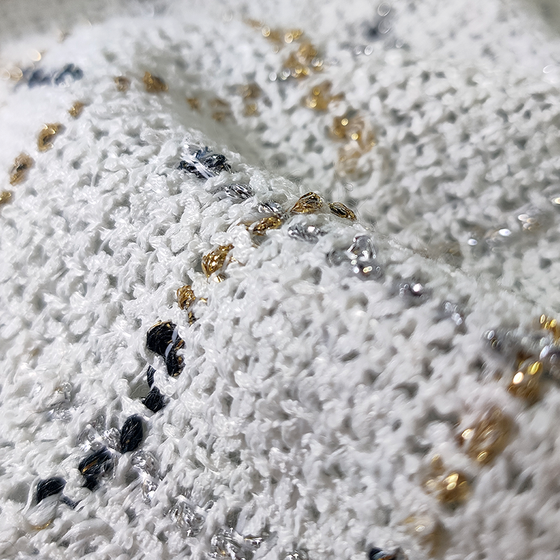 Tweed Fabric Manufacturer - 344GSM 100% Polyester Jacquard