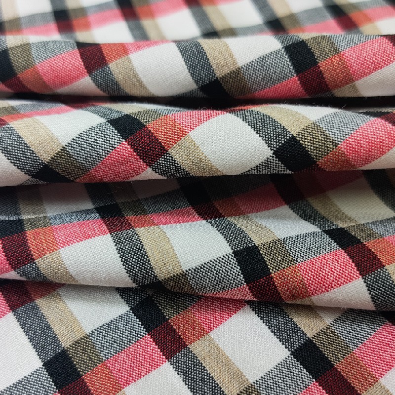 Check Fabric Supplier - 155GSM Rayon Polyester Lightweight