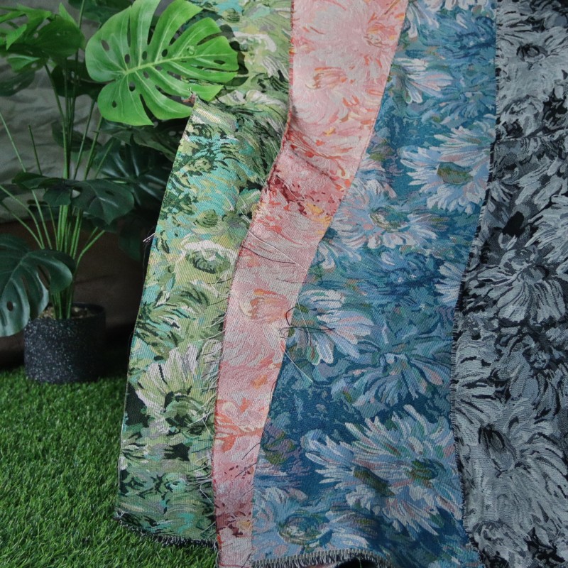 Jacquard Fabric Supplier - Vintage Floral Cotton Polyester
