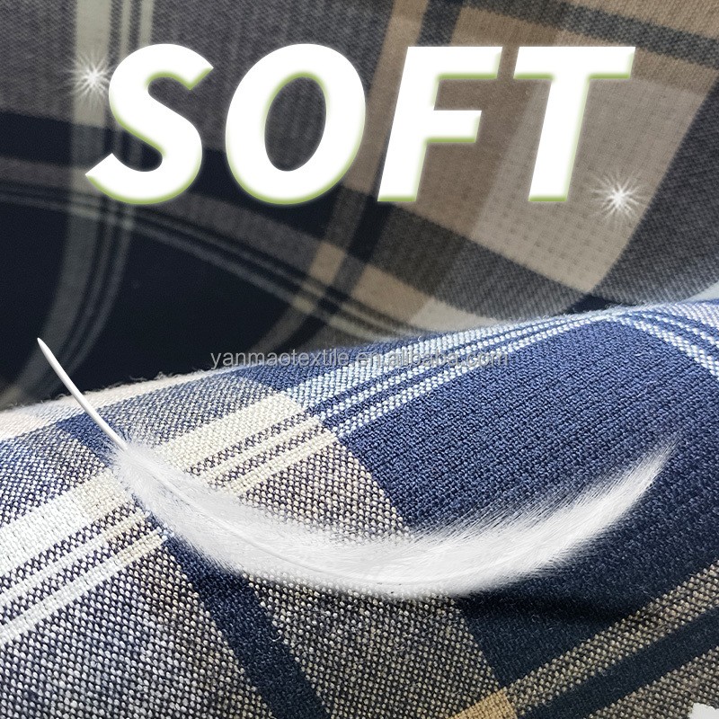 Plaid Fabric Manufacturer - 340GSM Rayon Polyester Soft