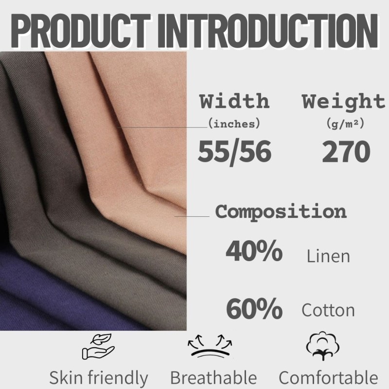 Twill Linen Fabric Manufacturer - 270GSM Soft Breathable