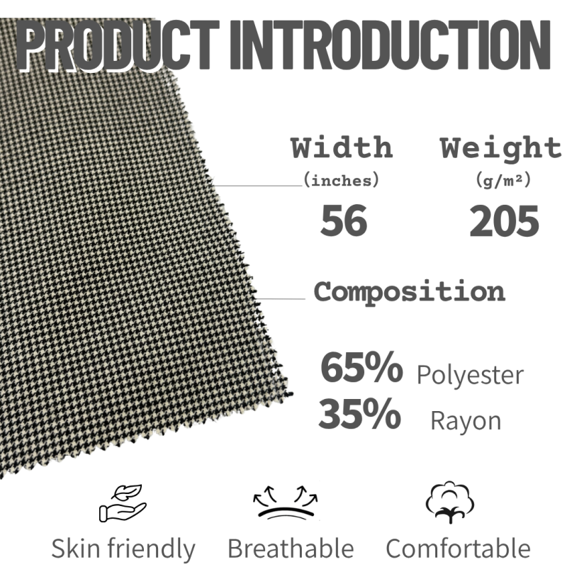 Twill Fabric Factory - 205GSM Polyester Rayon TR