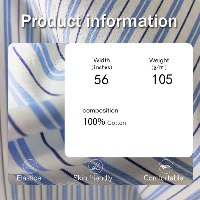 Cotton Fabric Manufacturer - 105GSM Lightweight Soft Stripe