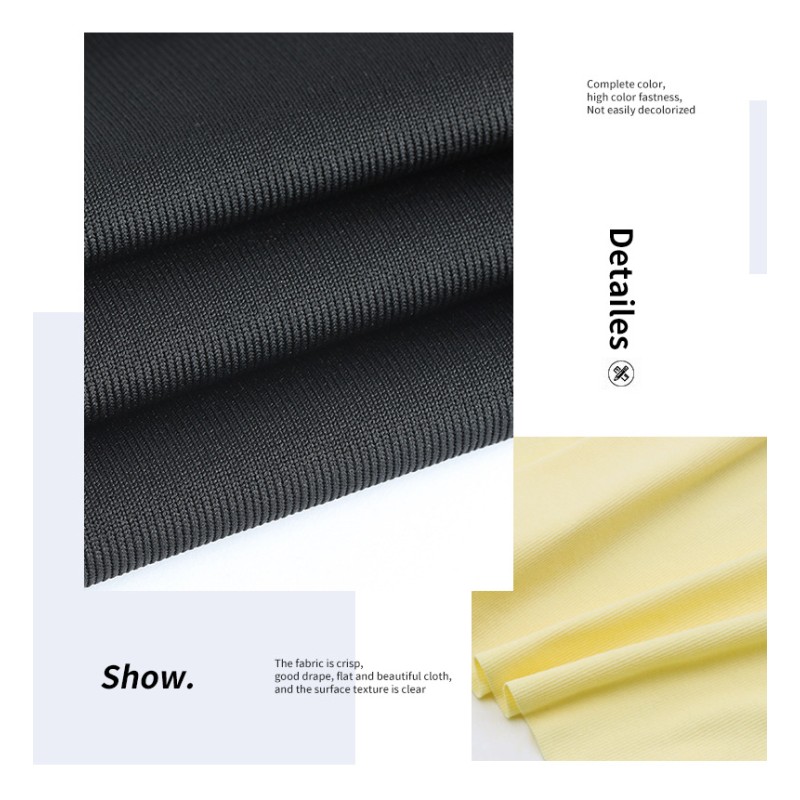 Knitted Ribbed Fabric Factory - 150D Polyester 2x2 Elastic