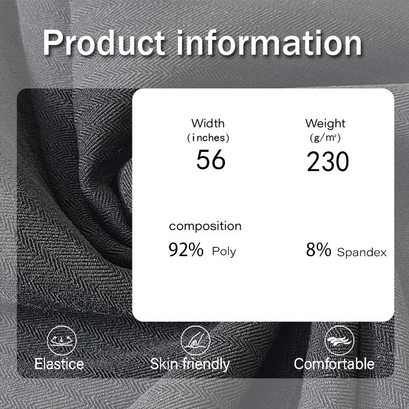 Polyester Fabric Manufacturer - 230GSM Twill Stretch Solid