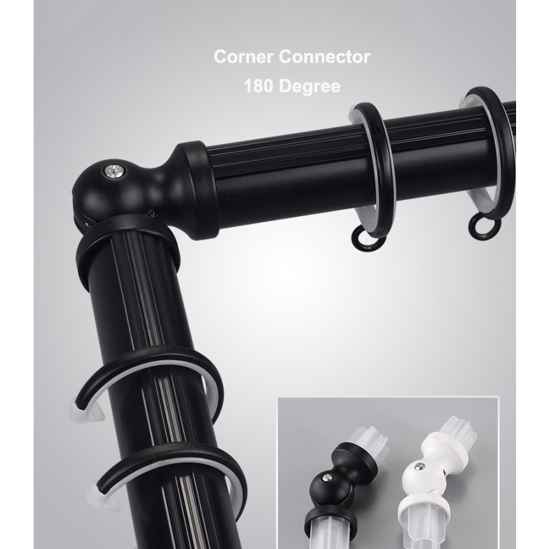 Aluminum Drapes Pipe Supplier - Black Poles L U Window