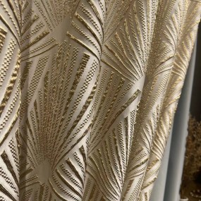 Gold Jacquard Curtain Manufacturer - High-End Fan-Shaped Relief